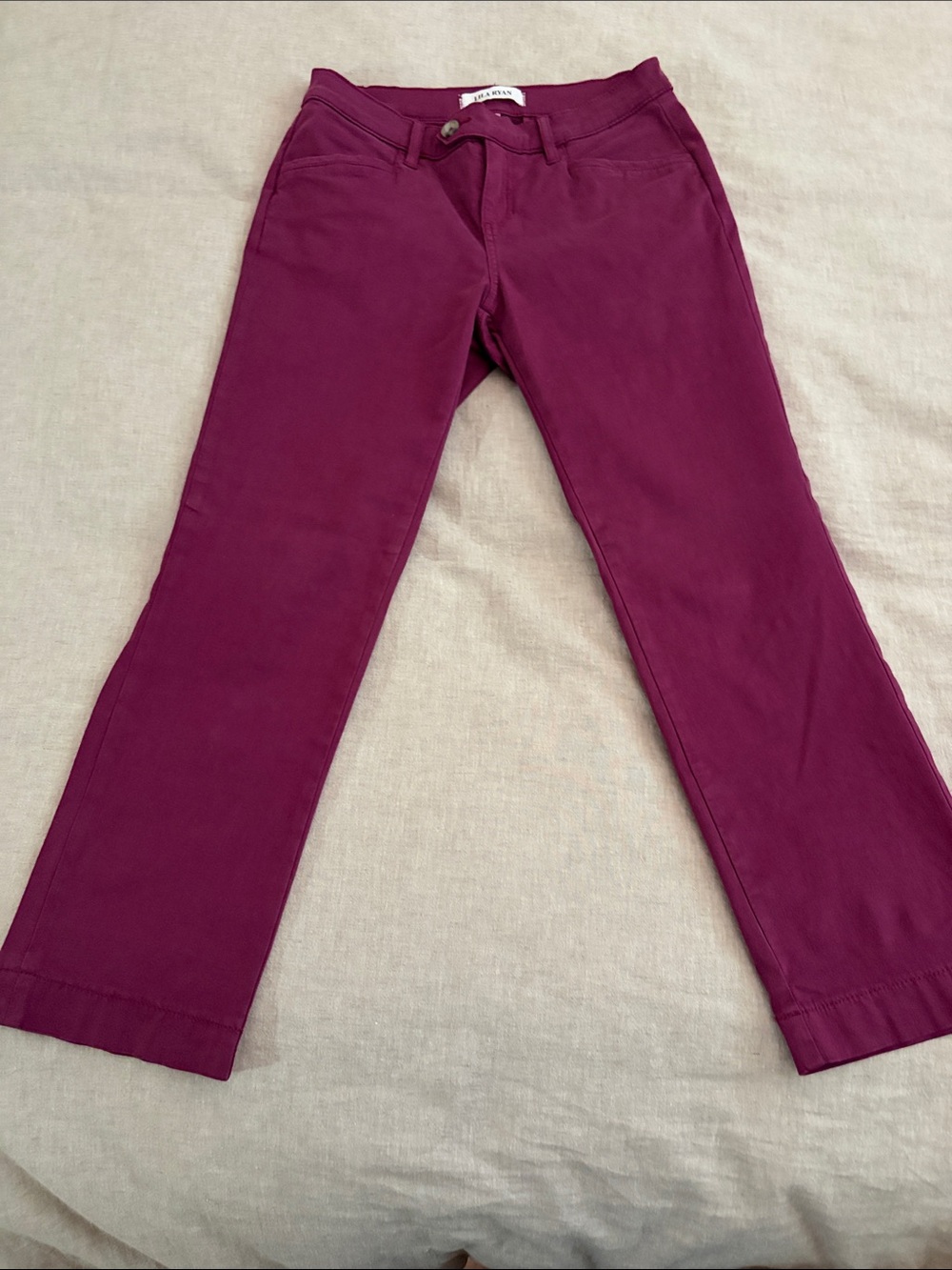 LILA RYAN Straight-Leg Pants in Deep Berry